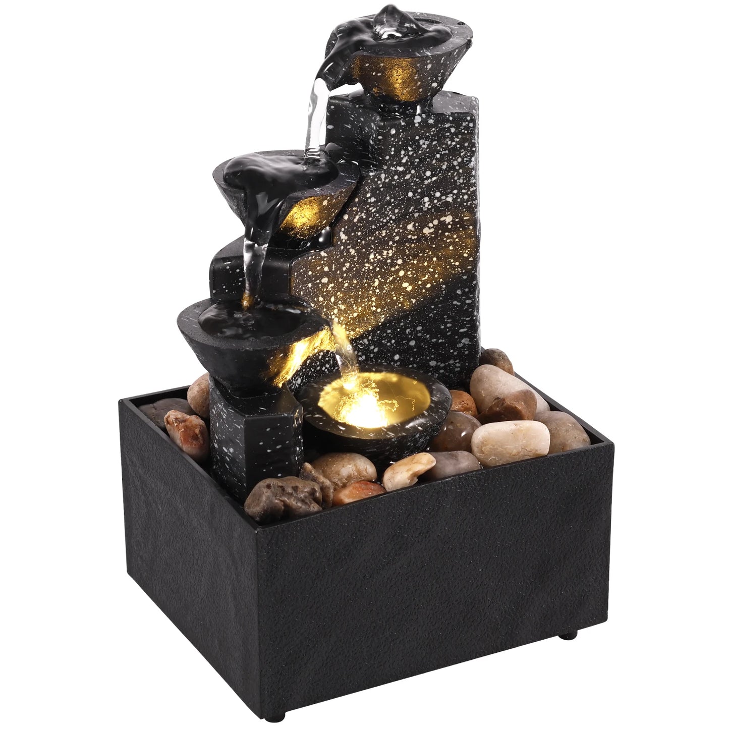 Tranquil Glow: LED Candle Waterfall Fountain