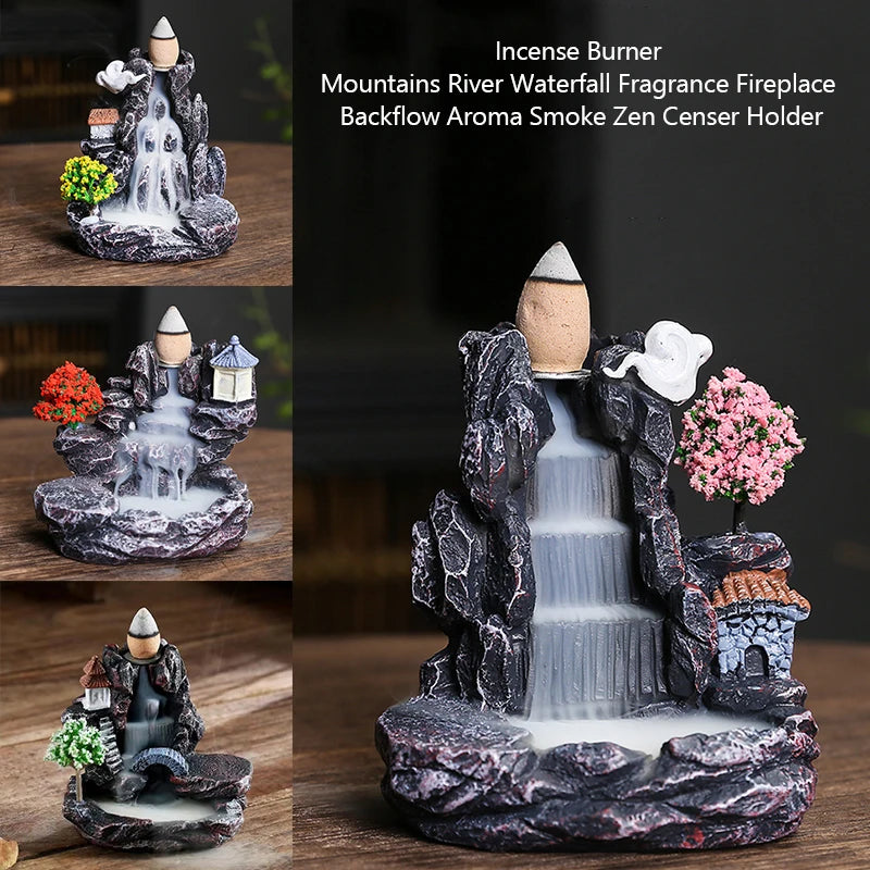 Zen Cascade: Handcrafted Mountain Mist Incense Fountain