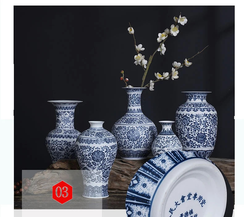 Ceramic Vase Blue And White Thin Bodied Porcelain Home Classical Shelf Bedroom Living Room Chinese Table Jingdezhen Ornaments