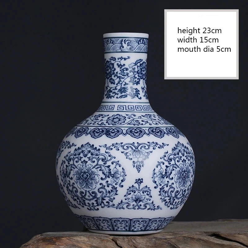 Ceramic Vase Blue And White Thin Bodied Porcelain Home Classical Shelf Bedroom Living Room Chinese Table Jingdezhen Ornaments