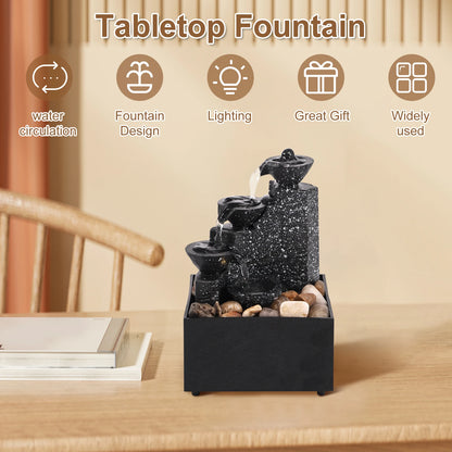 Tranquil Glow: LED Candle Waterfall Fountain