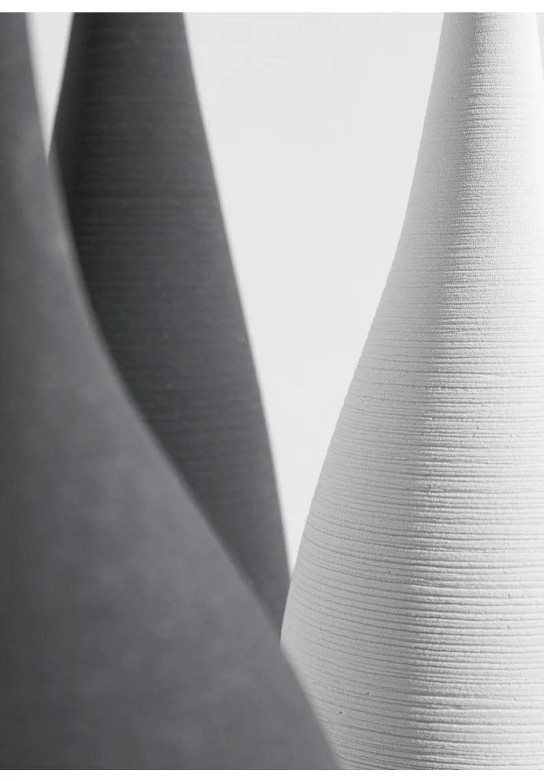 Handmade Black & White Zen Vase – Minimalist Modern Ceramic Art