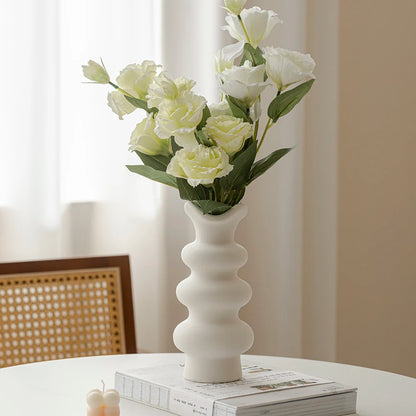 Minimalist White Ceramic Vase – Scandinavian Boho Style