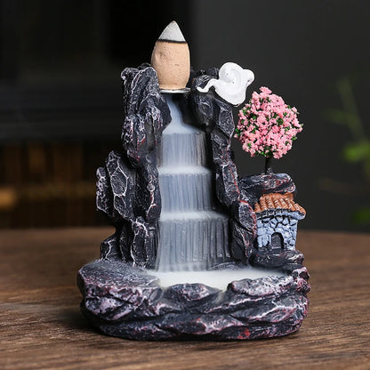 Zen Cascade: Handcrafted Mountain Mist Incense Fountain