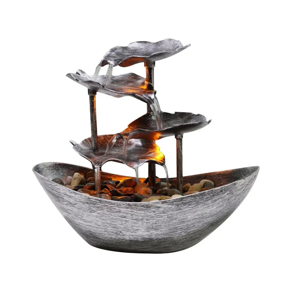 Lotus Cascade – Traditional Chinese Waterfall Fountain with Power Switch