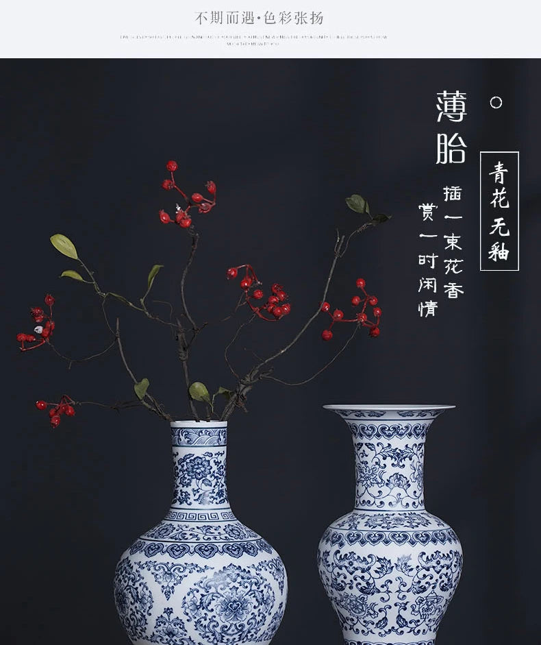 Ceramic Vase Blue And White Thin Bodied Porcelain Home Classical Shelf Bedroom Living Room Chinese Table Jingdezhen Ornaments