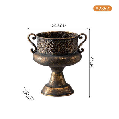 Rustic French Iron Vase – Timeless Elegance