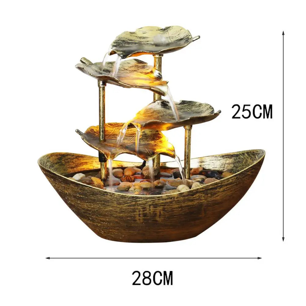 Lotus Cascade – Traditional Chinese Waterfall Fountain with Power Switch