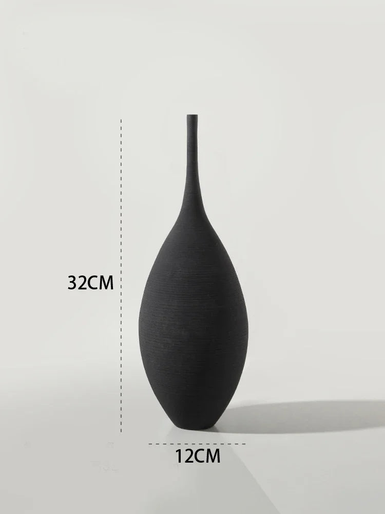 Handmade Black & White Zen Vase – Minimalist Modern Ceramic Art